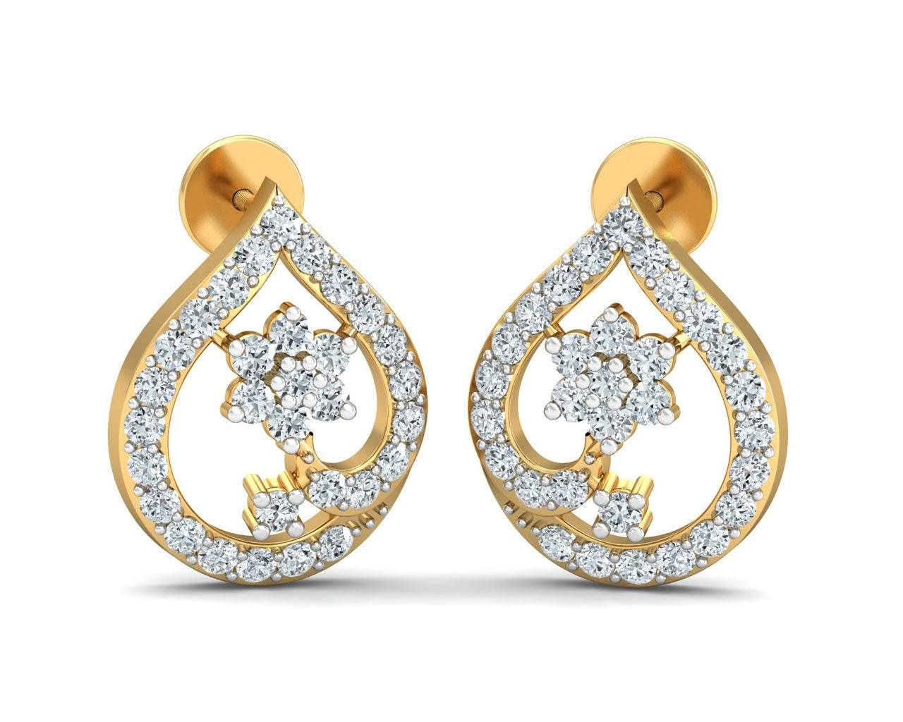 Rima Gold Diamond Earrings - Jewelslane