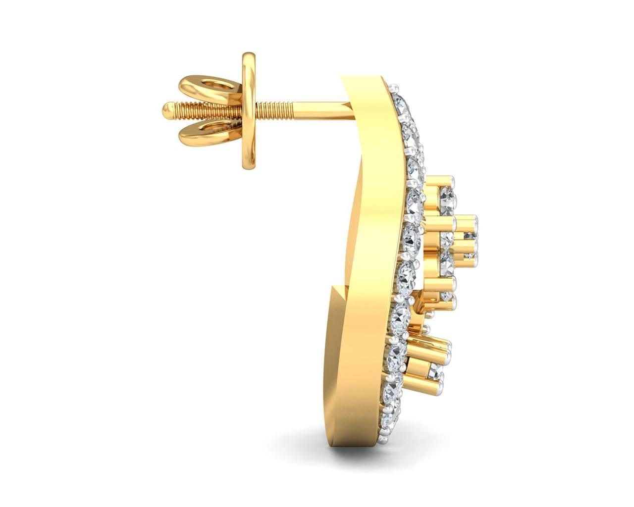 Rima Gold Diamond Earrings - Jewelslane