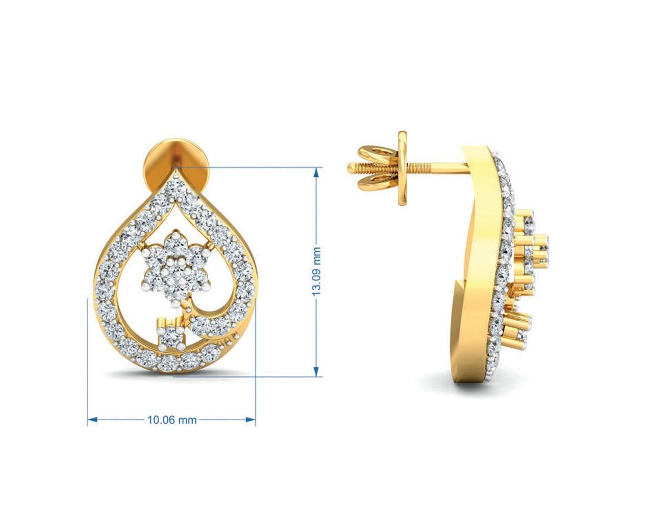 Rima Gold Diamond Earrings - Jewelslane