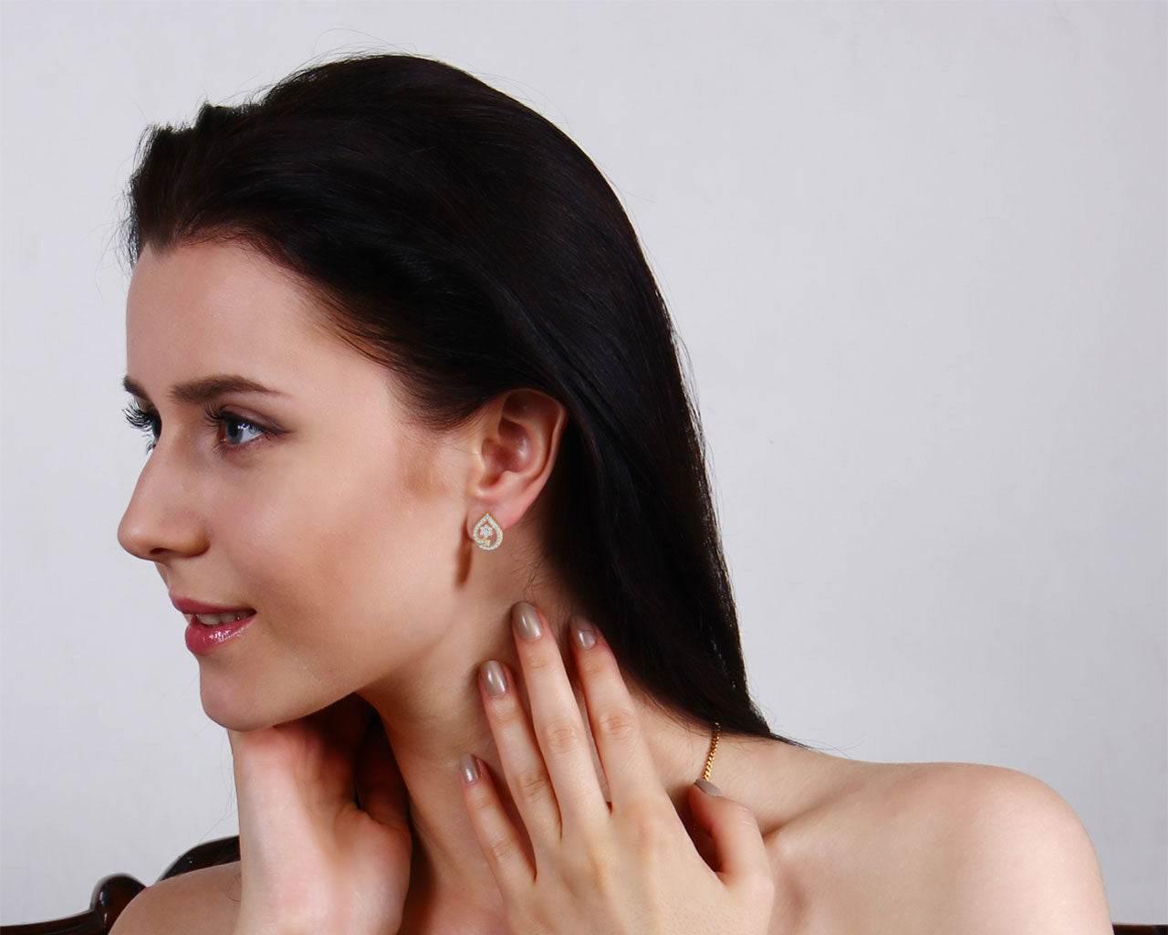 Rima Gold Diamond Earrings - Jewelslane