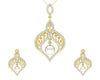 Rina Pearl & Diamond Pendant Set - Jewelslane