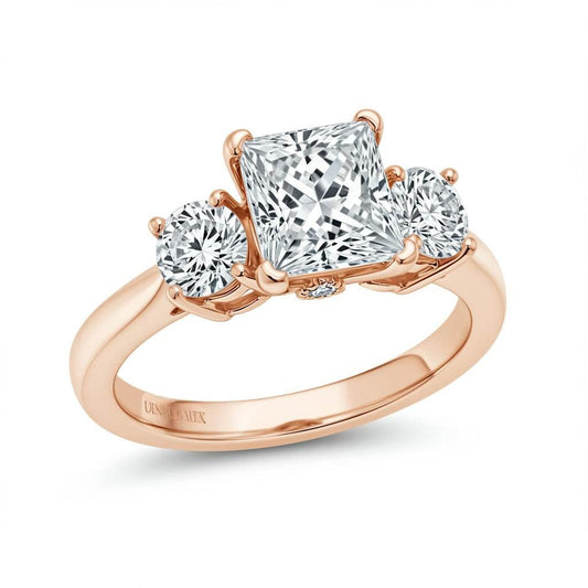 Rina Princess Cut Lab Grown Diamond solitaire ring set in gold - Jewelslane