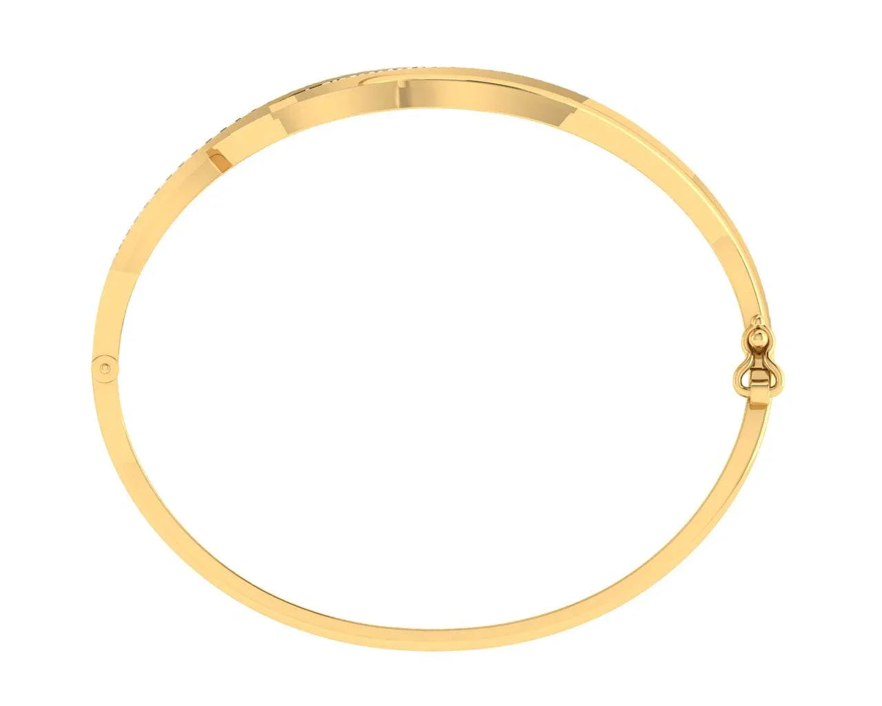 Riwa Designer Diamond Half Bangle in 14k gold - Jewelslane