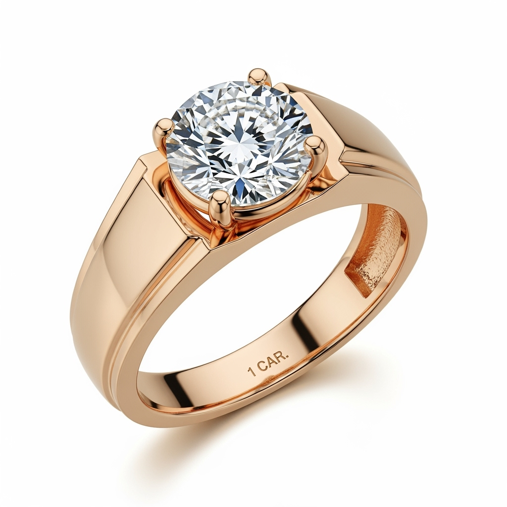 Roan Round Brilliant Cut Lab Diamond Ring for Men - Jewelslane