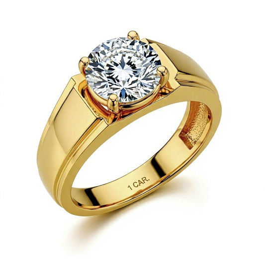 Roan Round Brilliant Cut Lab Diamond Ring for Men - Jewelslane