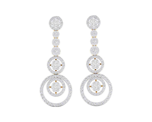 Romy Diamond Dangle drop earrings in Gold - Jewelslane