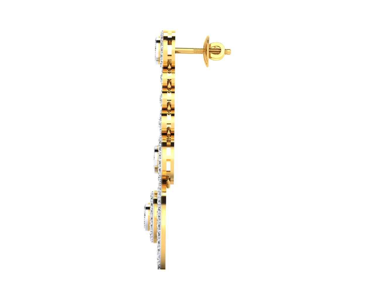 Romy Diamond Dangle drop earrings in Gold - Jewelslane