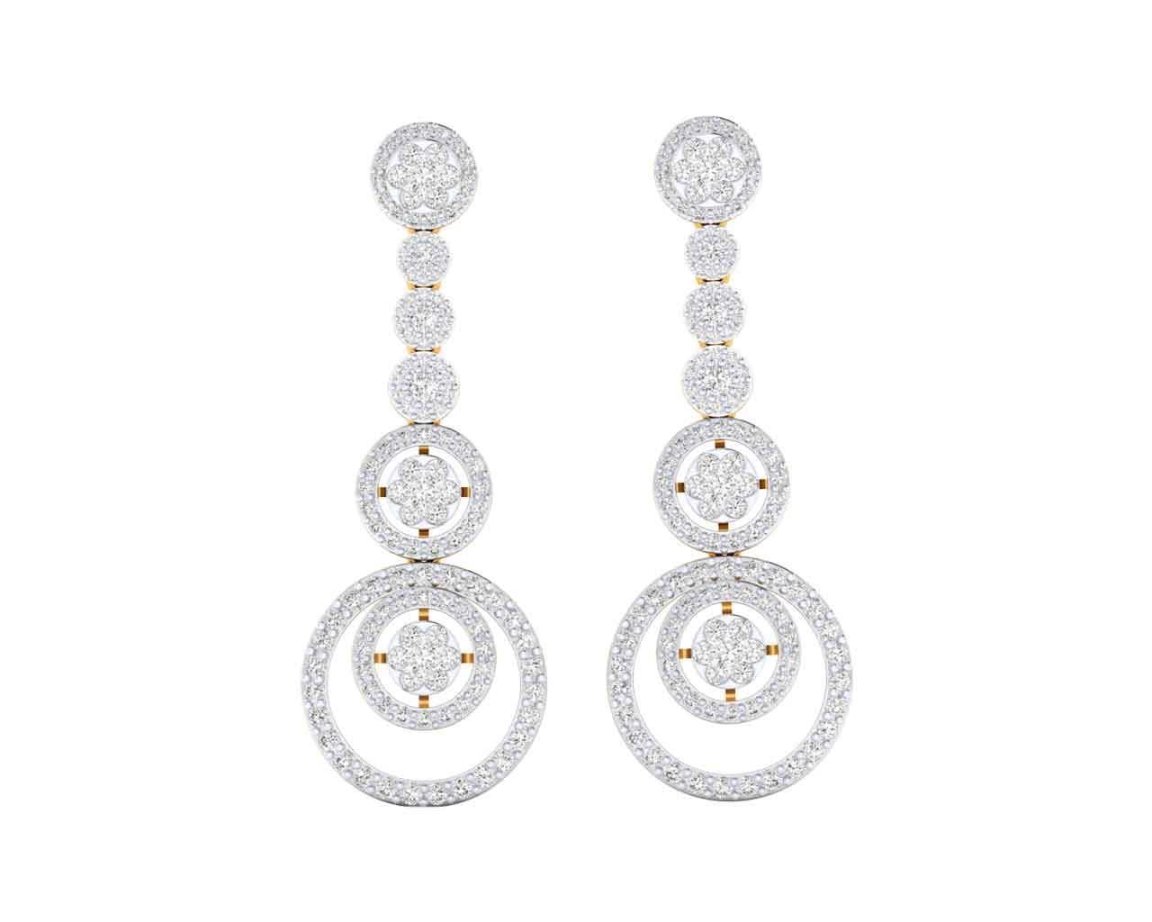 Romy Diamond Dangle drop earrings in Gold - Jewelslane