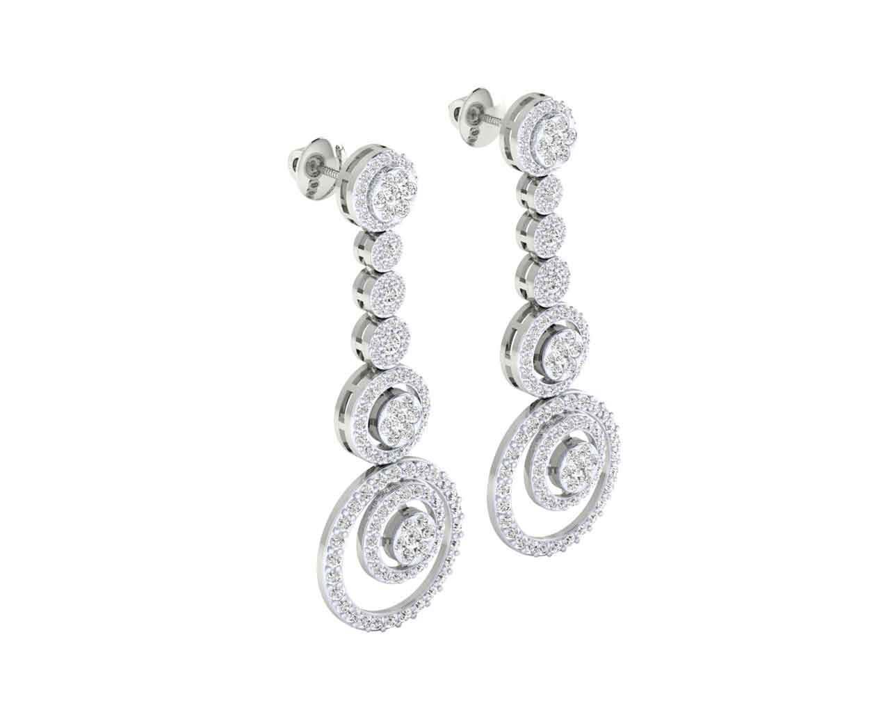 Romy Diamond Dangle drop earrings in Gold - Jewelslane