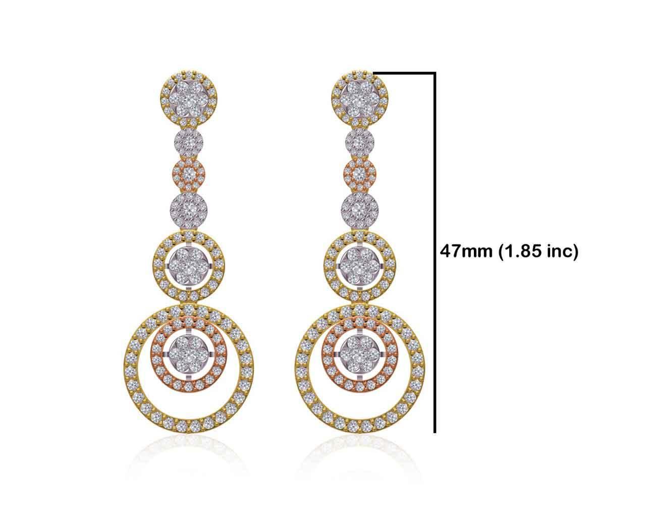 Romy Diamond Dangle drop earrings in Gold - Jewelslane