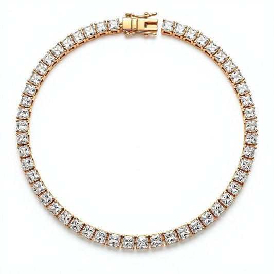Rory Princess Cut Lab diamond Tennis Necklace - Jewelslane