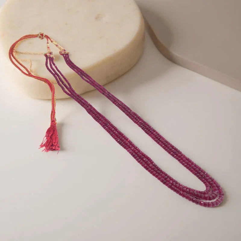 Ruby Beads Necklace - Jewelslane
