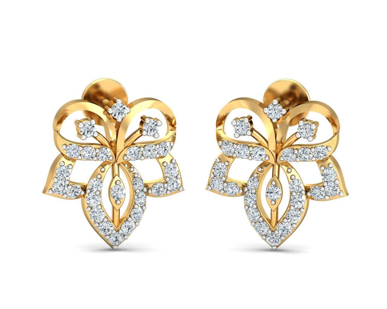 Ruhi Diamond Earrings in Gold - Jewelslane