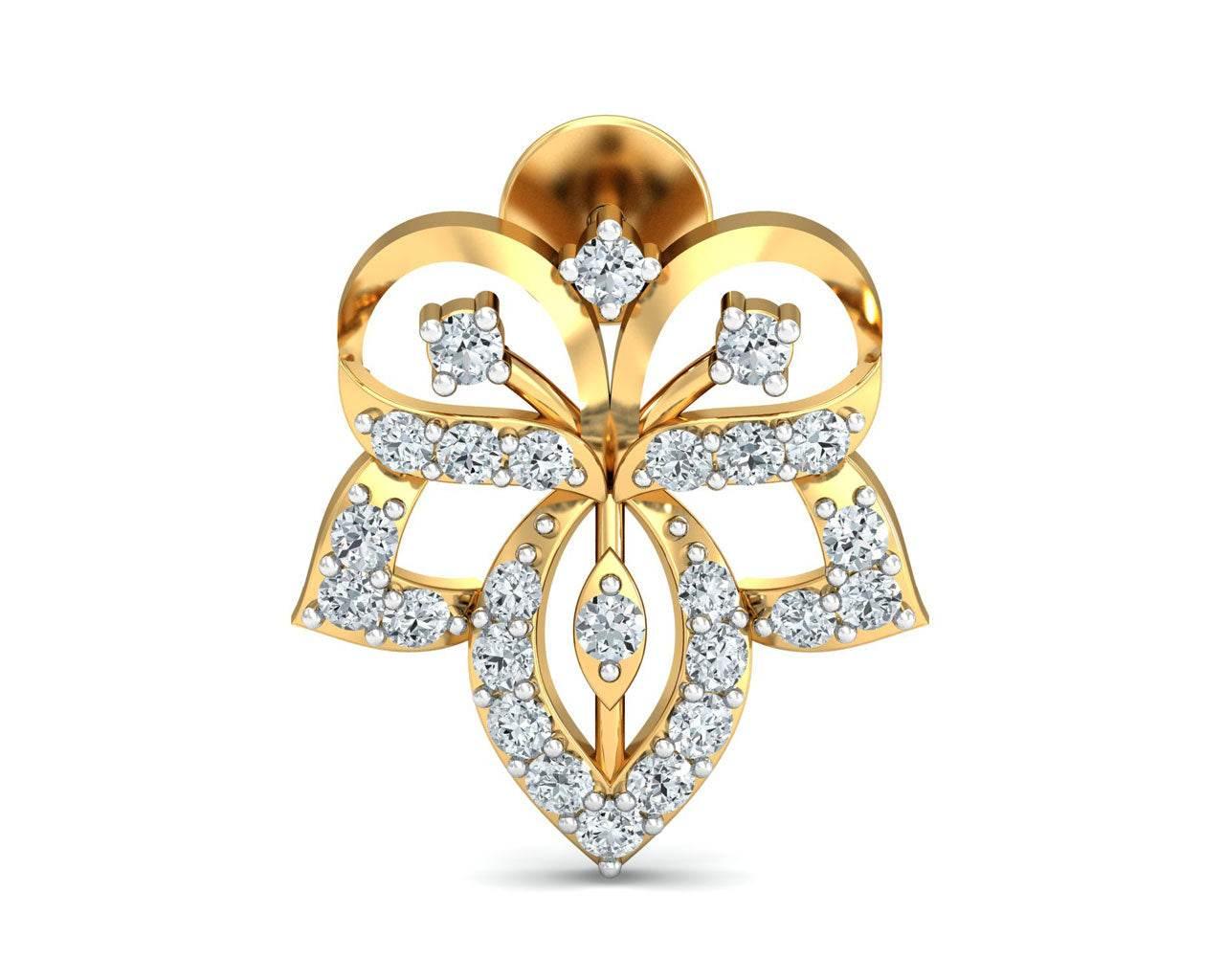 Ruhi Diamond Earrings in Gold - Jewelslane