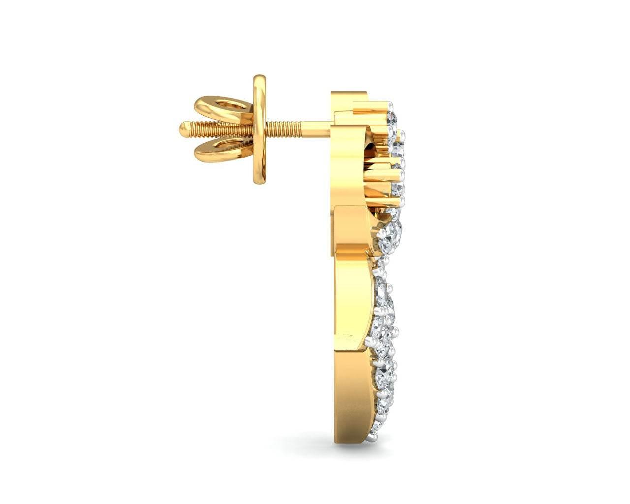 Ruhi Diamond Earrings in Gold - Jewelslane