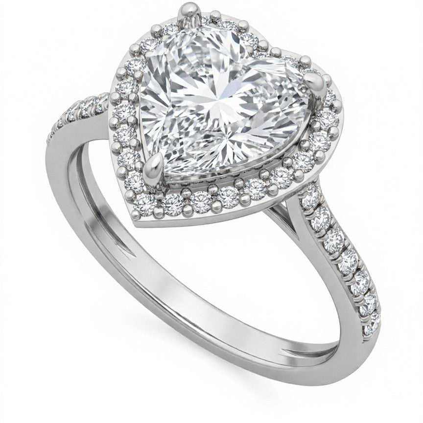 Sabia Heart Shape Lab Diamond Solitaire Ring - Jewelslane
