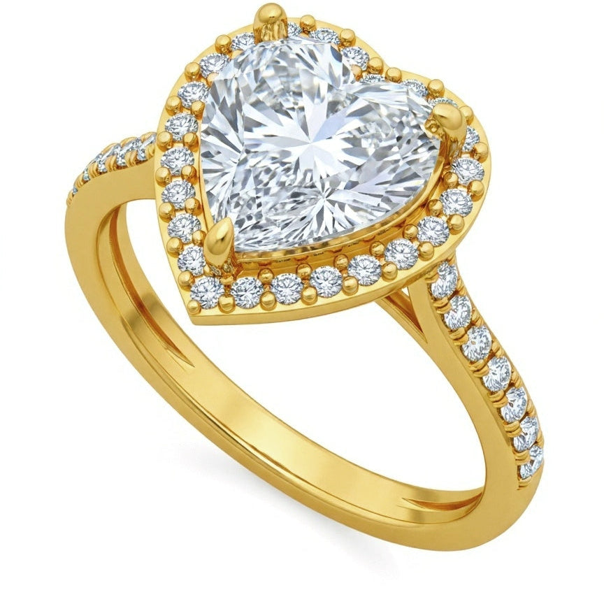 Sabia Heart Shape Lab Diamond Solitaire Ring - Jewelslane