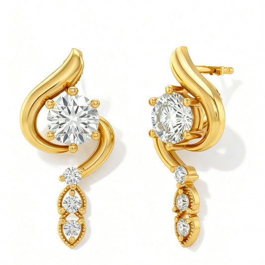 Sabia Lab diamond Delicate Drop earrings - Jewelslane