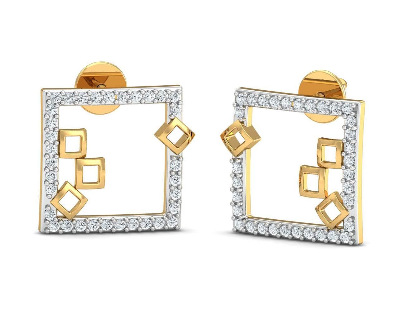 Sabina Diamond earrings in gold - Jewelslane