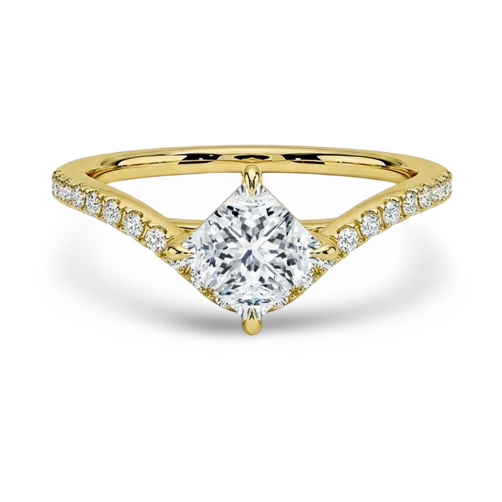 Sabra Princess Cut Lab Diamond Solitaire Ring - Jewelslane