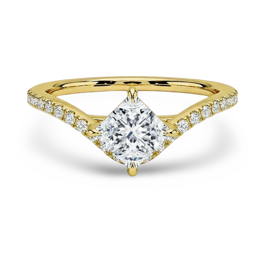 Sabra Princess Cut Lab Diamond Solitaire Ring - Jewelslane