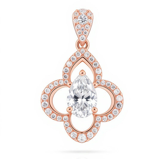 Sahira Pear Shape Lab grown Diamond solitaire pendant - Jewelslane