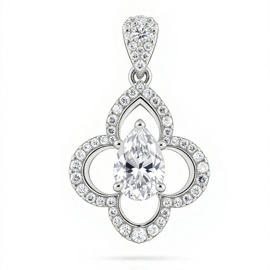 Sahira Pear Shape Lab grown Diamond solitaire pendant - Jewelslane