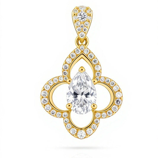 Sahira Pear Shape Lab grown Diamond solitaire pendant - Jewelslane