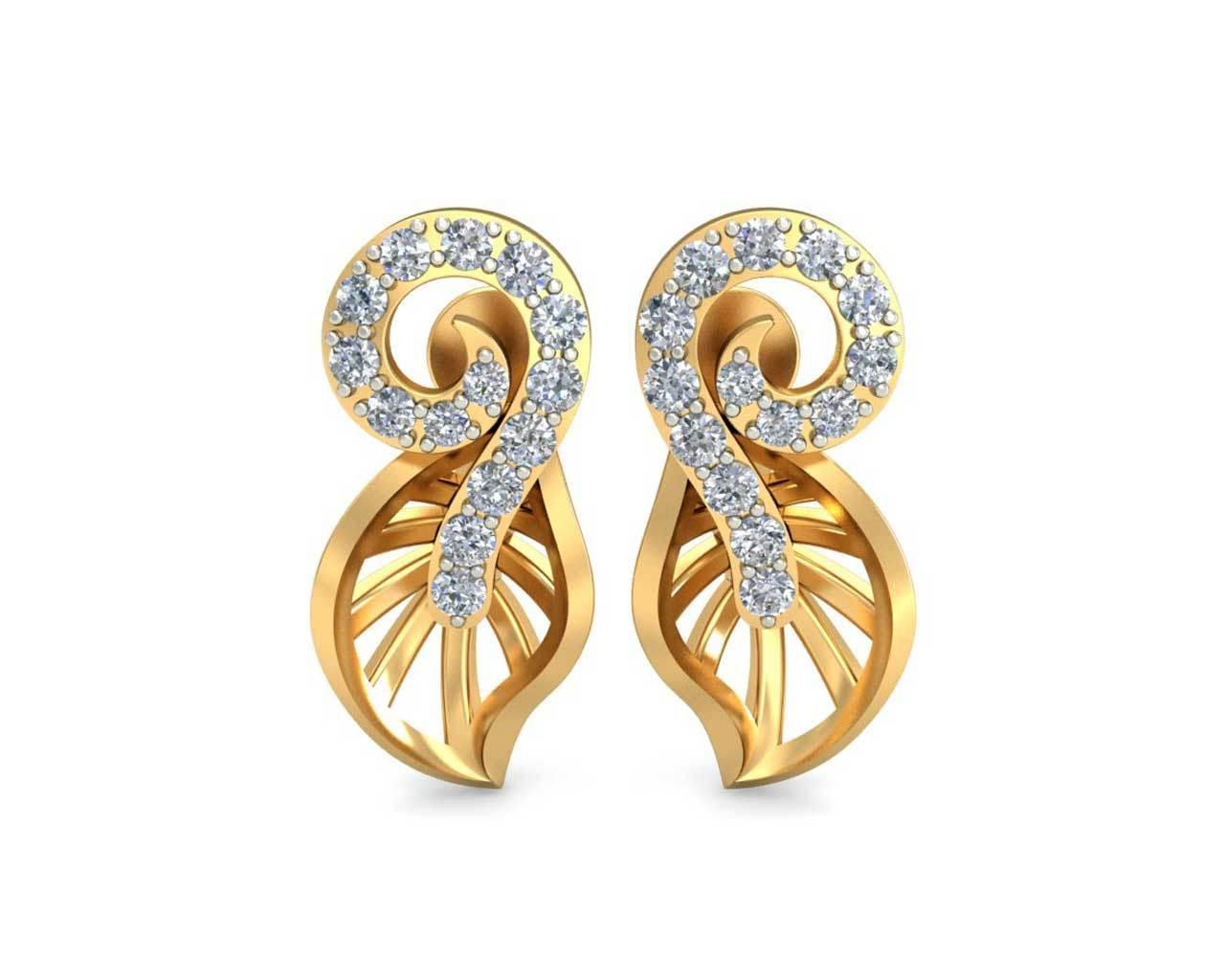 Sama Designer Diamond Earrings in gold - Jewelslane
