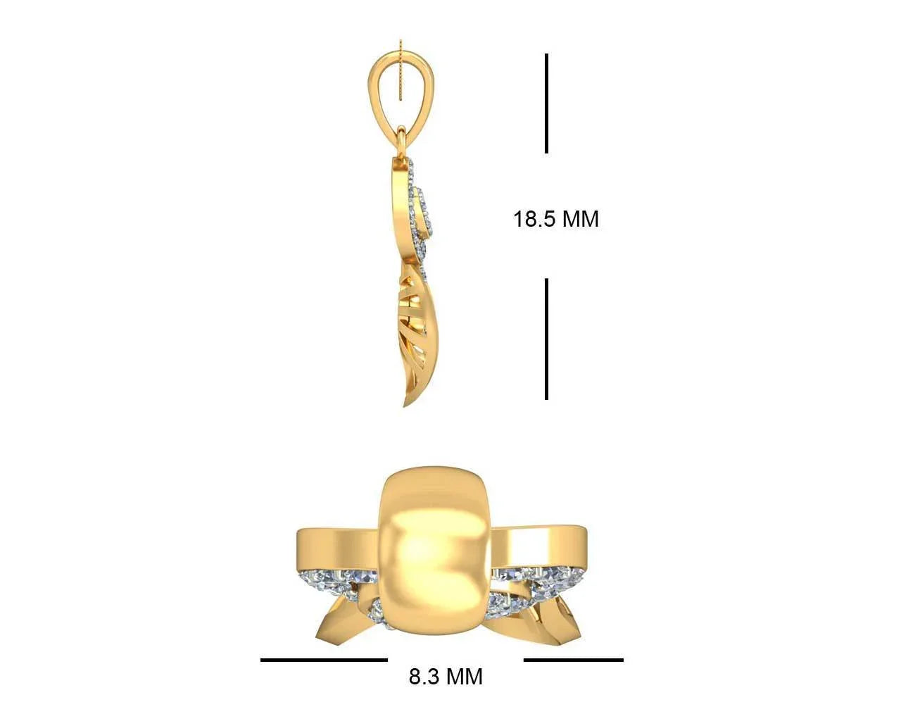 Sama Designer Diamond Pendant, ring & earring set in hallmarked gold - Jewelslane