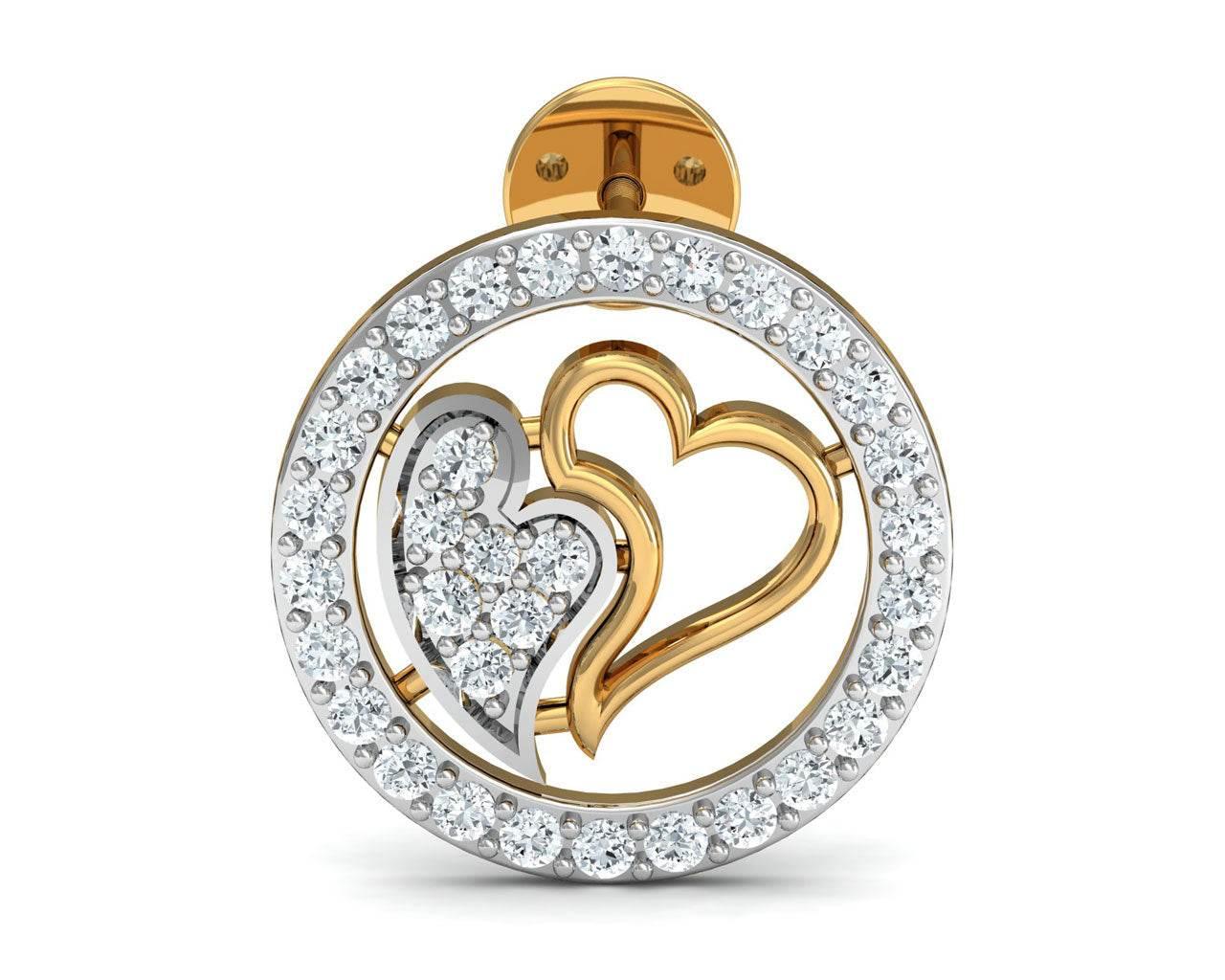 Samra Diamond Heart Earrings in Gold - Jewelslane