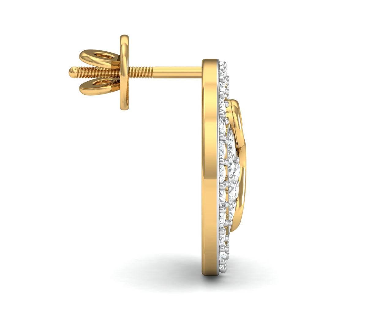 Samra Diamond Heart Earrings in Gold - Jewelslane