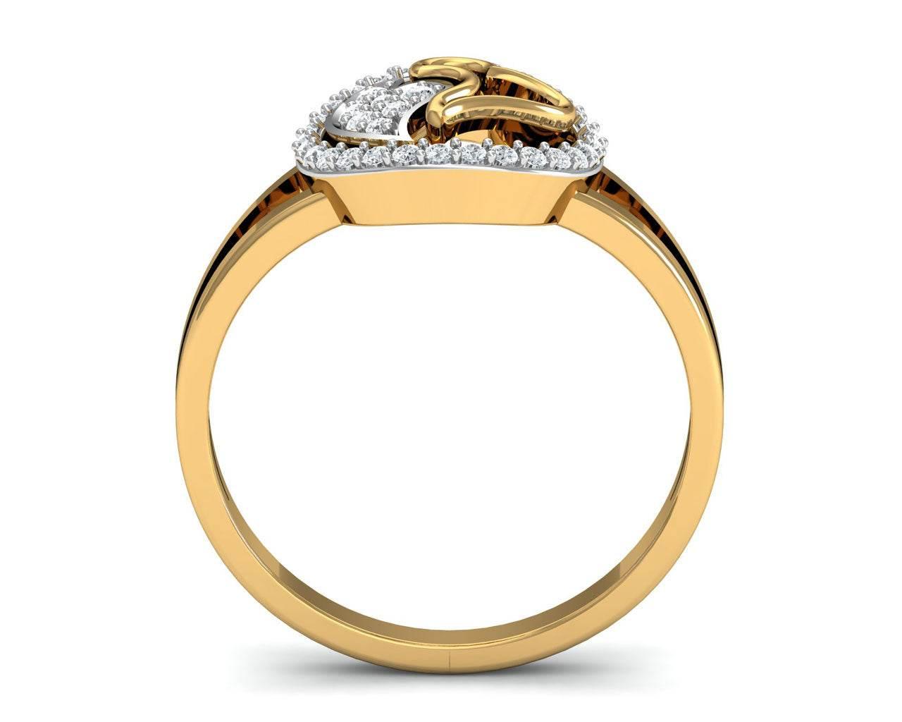 Samra Diamond Hearts Gold Ring - Jewelslane