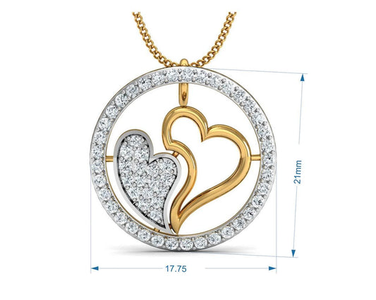 Samra Diamond Hearts Pendant Set - Jewelslane