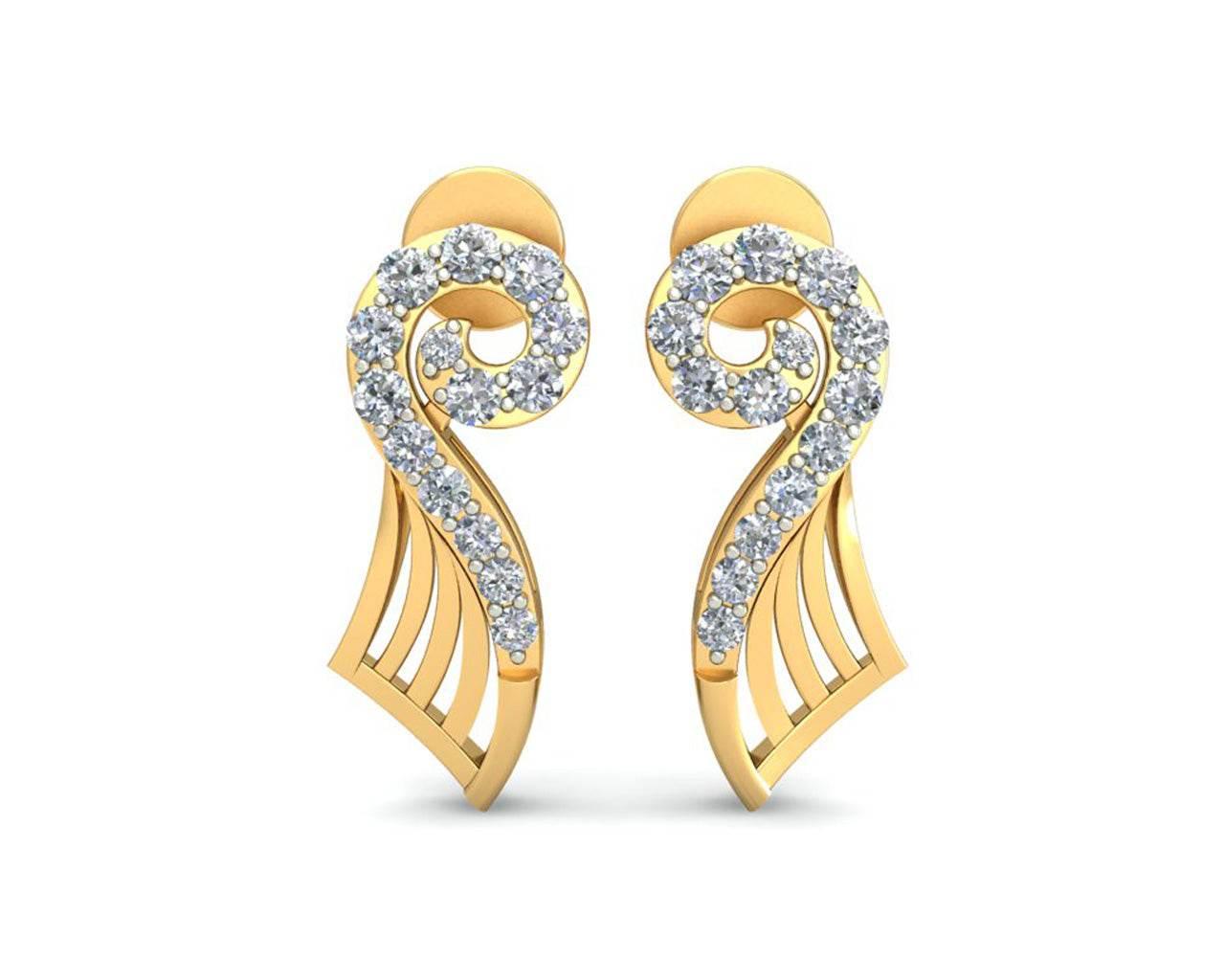 Sana Designer diamond earrings in 14k gold - Jewelslane