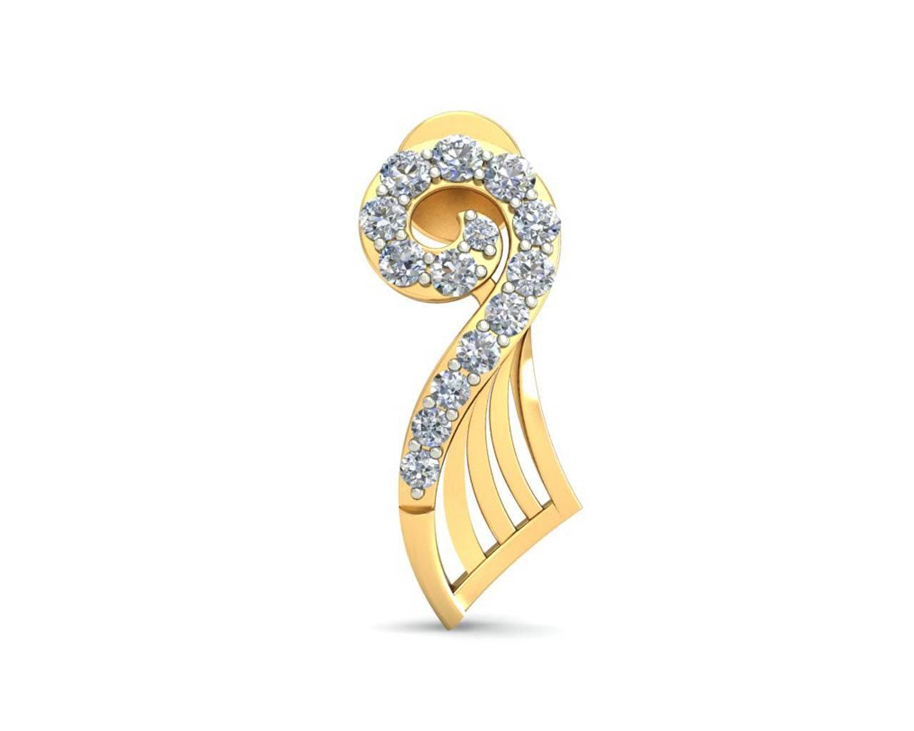 Sana Designer diamond earrings in 14k gold - Jewelslane