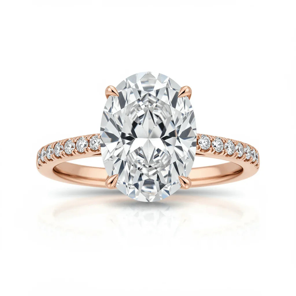 Sana Oval Shape Lab Diamond Engagement Ring - Jewelslane
