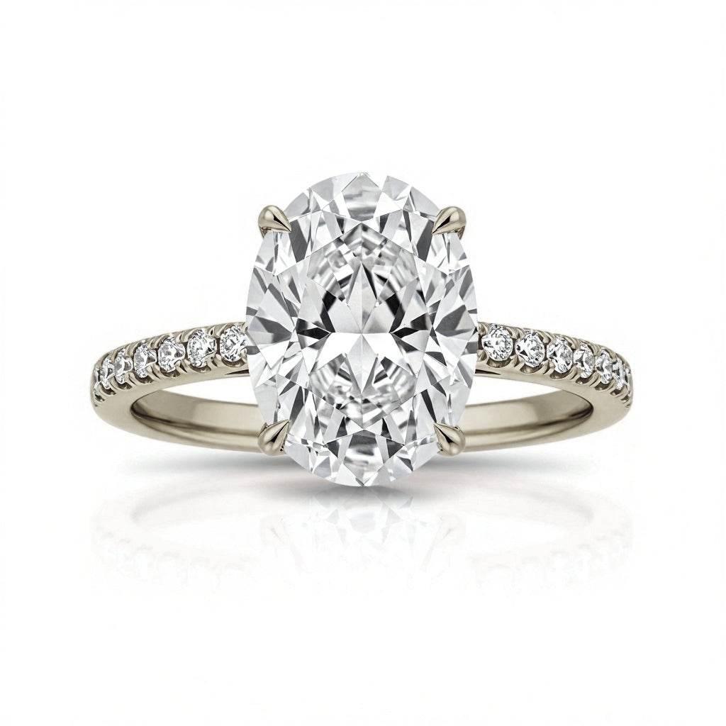 Sana Oval Shape Lab Diamond Engagement Ring - Jewelslane