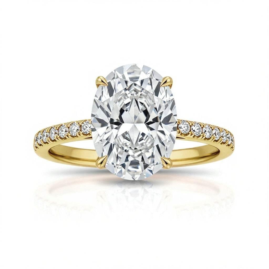 Sana Oval Shape Lab Diamond Engagement Ring - Jewelslane