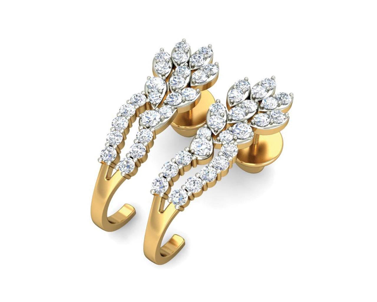 Sara Diamond Earrings in Gold - Jewelslane