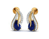 Sary Blue Sapphire & Diamond Earrings In Gold - Jewelslane