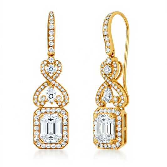 Sashi Emerald Cut Lab Diamond Earrings - Jewelslane