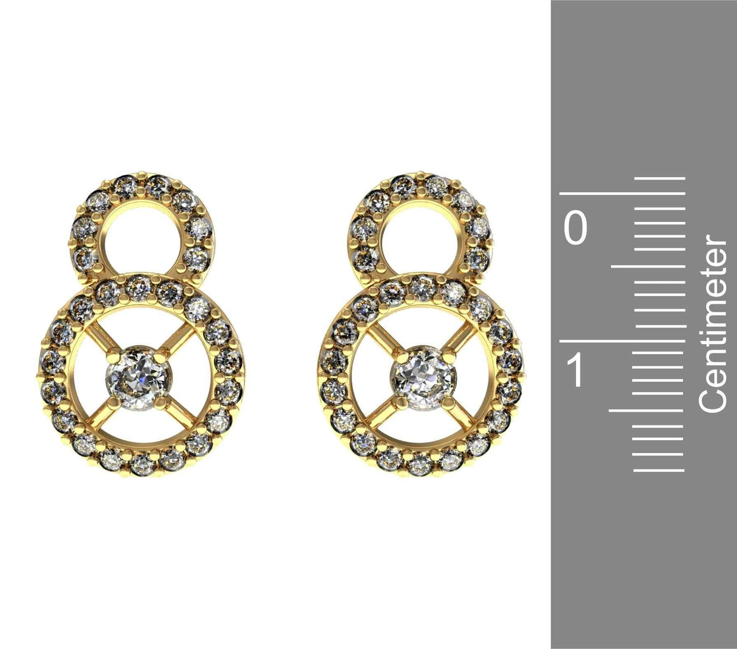 Diamond Daily wear Eartops - Jewelslane