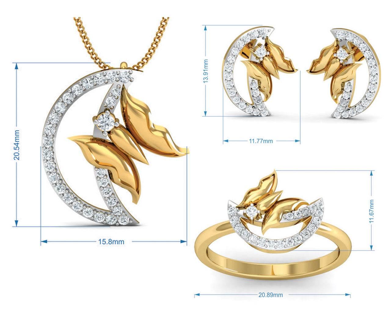 Afni Diamond Pendant Set - Jewelslane