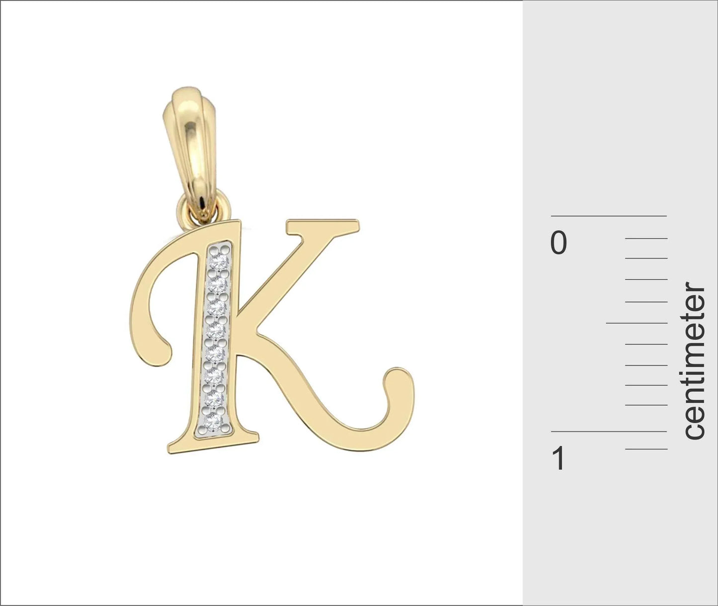 Gold Alphabet K charm - Jewelslane
