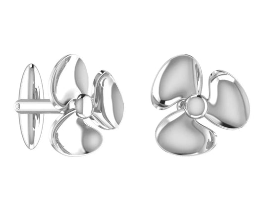 Seafarer’s Propellor Cufflinks In Sterling Silver - Jewelslane