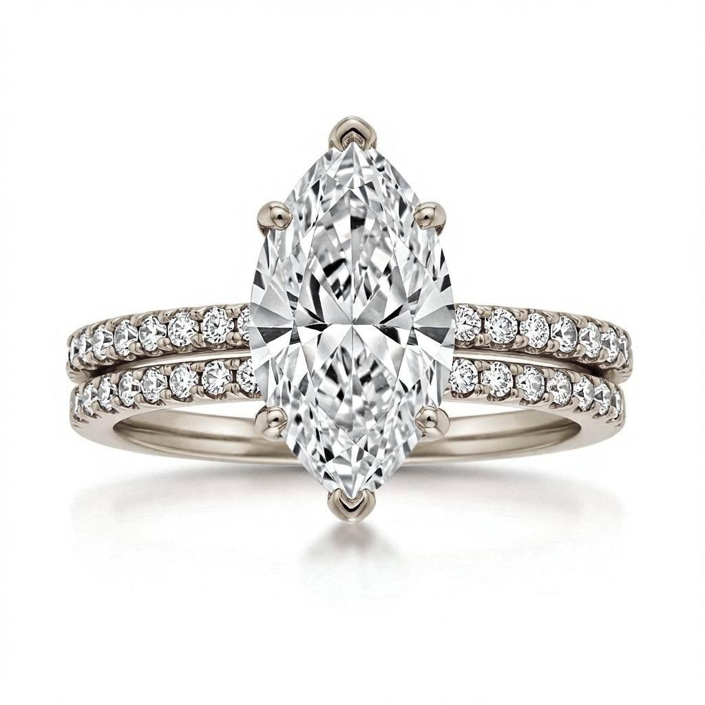 Shaira Marquee shape Lab Solitaire Diamond Ring - Jewelslane