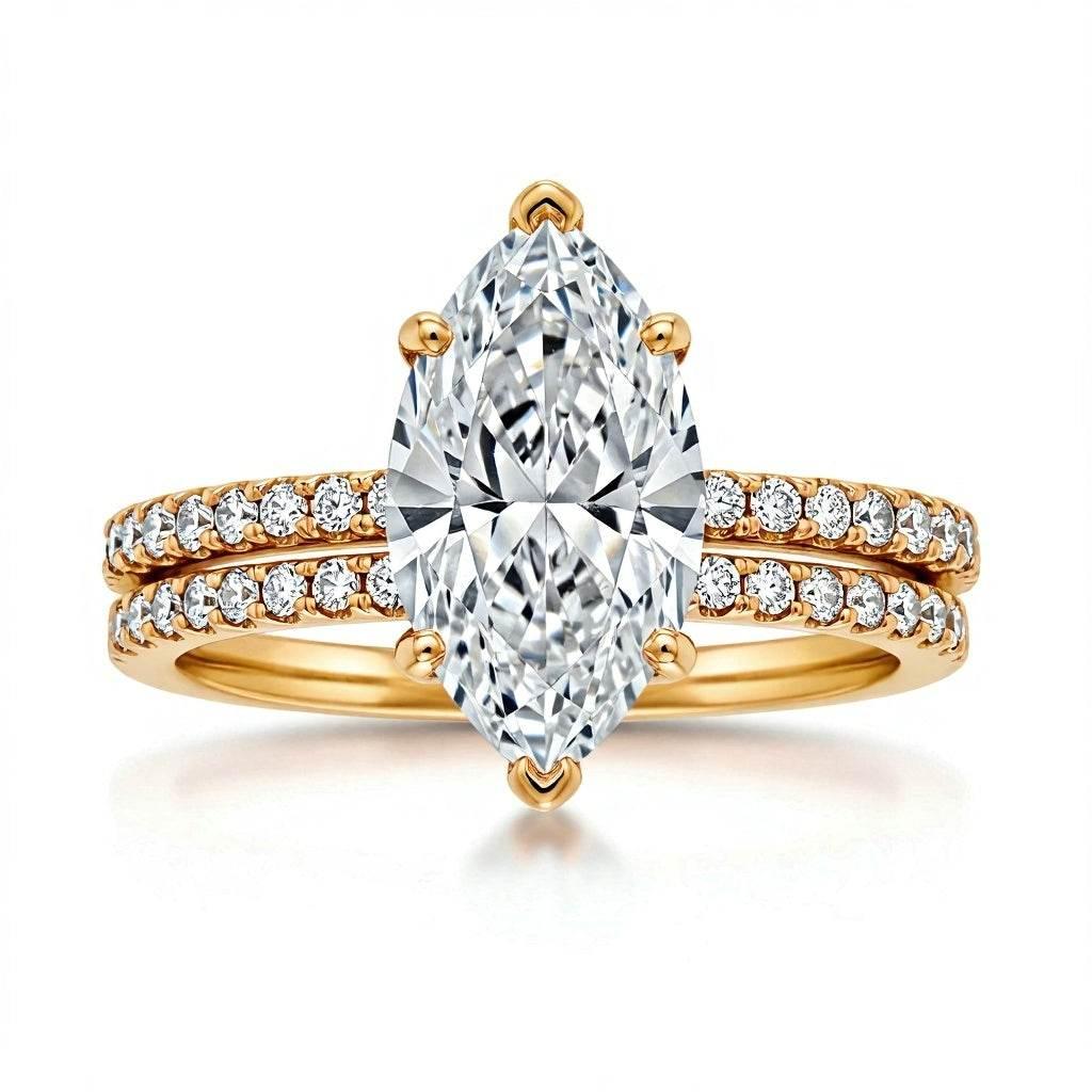 Shaira Marquee shape Lab Solitaire Diamond Ring - Jewelslane