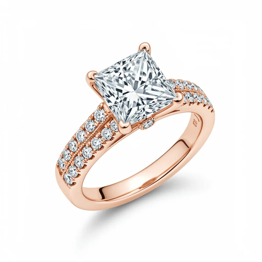 Sherry Princess Cut Lab Grown Diamond Engagement ring - Jewelslane