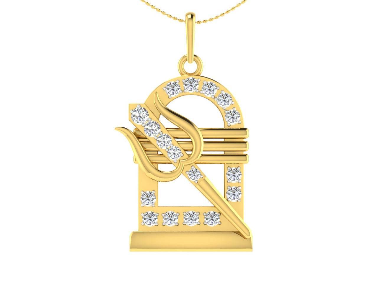 Shiv Trishul Lingam Pendant with Diamond – Jewelslane